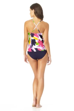 Anne Cole - Women's High Neck Tankini Swim Top -Chic Swimwear Shop AnneCole HighNeckTankiniSwimTop 1108 22MT29580 NAVY jpg