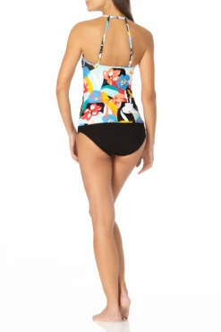 Anne Cole - Mesh High Neck Tankini Top -Chic Swimwear Shop AnneCole MeshHighNeckTankiniTop 221 21MT29985 BLK jpg