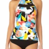 Anne Cole - Mesh High Neck Tankini Top -Chic Swimwear Shop AnneCole MeshHighNeckTankiniTop 236 21MT29985 21MB36001 BLK FRONT jpg