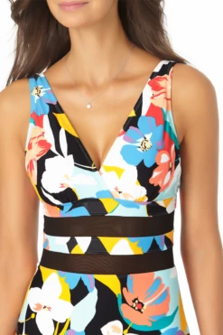 Anne Cole - Mesh Over The Shoulder One Piece Swimsuit 12 Anne Cole - Mesh Over The Shoulder One Piece Swimsuit -Chic Swimwear Shop AnneCole MeshOvertheShoulderOnePieceSwimsuit 290 21MO01785 MULT Muti