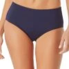 Anne Cole - Mid Rise Bikini Bottom -Chic Swimwear Shop AnneCole Resort Mid Rise Bikini Bottom 144 21MB34301 NVY FB FRONT jpg
