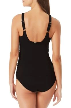 Anne Cole - Square Neck Tankini Top -Chic Swimwear Shop AnneCole Resort Square Neck Tankini Top 582 21MT21901 BLK BACK jpg