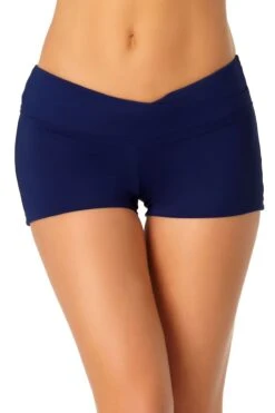 Anne Cole - Twist Front Boy Short 26 Anne Cole - Twist Front Boy Short -Chic Swimwear Shop AnneCole Resort Twist Front Boy Short 2124 21MB35301 NVY FRONT jpg