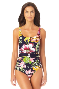 Anne Cole - Ring Belt Scoop One Piece Swimsuit
