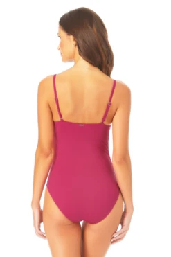 Anne Cole - Shirred Lingerie Maillot One Piece -Chic Swimwear Shop AnneCole ShirredLingerieMaillotOnePiece 956 MYMO05701 BERR BACK jpg