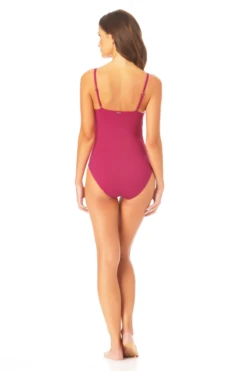 Anne Cole - Shirred Lingerie Maillot One Piece -Chic Swimwear Shop AnneCole ShirredLingerieMaillotOnePiece 956 MYMO05701 BERR jpg