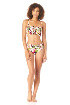 Anne Cole - Women's Smocked Pullover Bikini Swim Top -Chic Swimwear Shop AnneCole SmockedPulloverBikiniSwimTop 191 22MT11163 MULT jpg