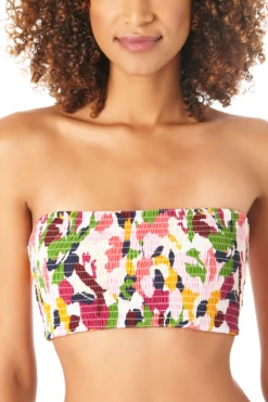 Anne Cole - Women's Smocked Pullover Bikini Swim Top -Chic Swimwear Shop AnneCole SmockedPulloverBikiniSwimTop 219 22MT11163 MULT jpg