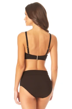 Anne Cole - Women's Hidden Underwire Bikini Swim Top -Chic Swimwear Shop AnneCole SurpliceHiddenUnderwireBikiniSwimTop 2040 22MT19901 BLK BACK jpg