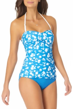 Anne Cole - Twist Front Lace Back Bandeau Tankini Top 13 Anne Cole - Twist Front Lace Back Bandeau Tankini Top -Chic Swimwear Shop AnneCole TwistFrontLaceBackBandeauTankiniTop 1013 21MT27803BLUE FRONT jpg