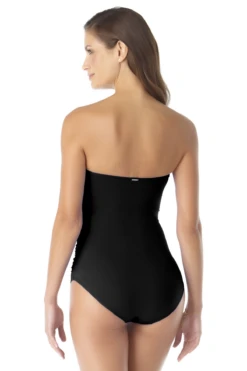 Chic Swimwear Shop -Chic Swimwear Shop AnneCole TwistFrontShirredOnePieceSwimsuit 22622 MYMO00501 BLK BACK jpg
