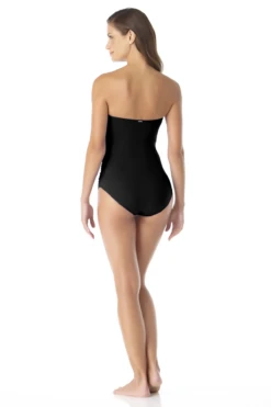 Anne Cole - Twist Front Shirred One Piece -Chic Swimwear Shop AnneCole TwistFrontShirredOnePieceSwimsuit 22622 MYMO00501 BLK jpg