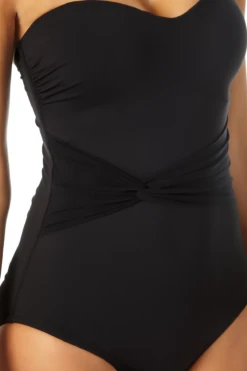 Anne Cole - Twist Mesh Belt Strapless One Piece Swimsuit -Chic Swimwear Shop AnneCole TwistMeshBeltStraplessOnePieceSwimsuit 872 22MO07601 BLK jpg