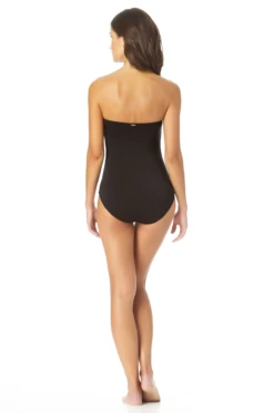 Anne Cole - Twist Mesh Belt Strapless One Piece Swimsuit -Chic Swimwear Shop AnneCole TwistMeshBeltStraplessOnePieceSwimsuit 874 22MO07601 BLK jpg