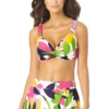Anne Cole - Women's Underwire Twist Front Bikini Swim Top -Chic Swimwear Shop AnneCole UnderwireTwistFrontBikiniSwimTop 1028 22MT10580 MULT FRONT jpg