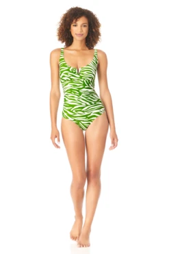 Anne Cole - V Wire One Piece Swimsuit -Chic Swimwear Shop AnneCole VWireOnePieceSwimsuit 150 22MO07064 GRWT jpg
