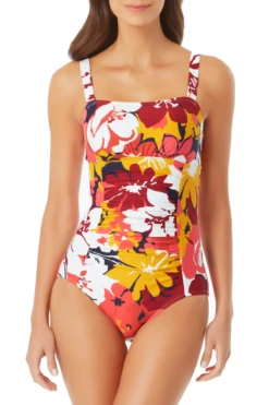 Anne Cole - Wide Strap Bandeau One Piece Swimsuit