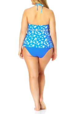 Anne Cole Plus - High Neck Keyhole Halter Tankini Top -Chic Swimwear Shop AnneColePlus HighNeckKeyholeHalterTankiniTop 454 21PT22303 BLUE jpg