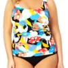 Anne Cole Plus - Square Neck Tankini Top -Chic Swimwear Shop AnneColePlus SquareNeckTankiniTop 085 21PT21985 BLK 085 FRONT jpg