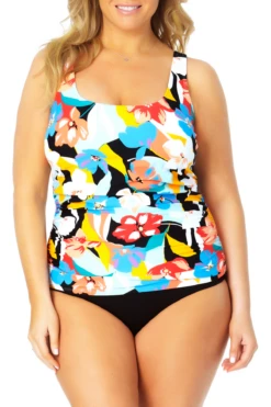 Anne Cole Plus - Square Neck Tankini Top