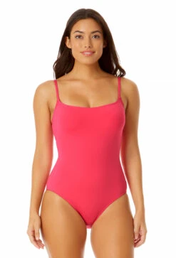Anne Cole - Classic Lingerie Maillot One Piece Swimsuit -Chic Swimwear Shop MYMO00101 HTPK 1700 FRONT