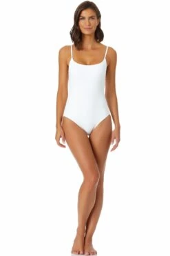 Anne Cole - Classic Lingerie Maillot One Piece Swimsuit -Chic Swimwear Shop MYMO00101 WHT 2268