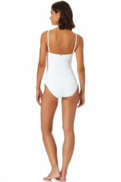 Anne Cole - Classic Lingerie Maillot One Piece Swimsuit -Chic Swimwear Shop MYMO00101 WHT 2298