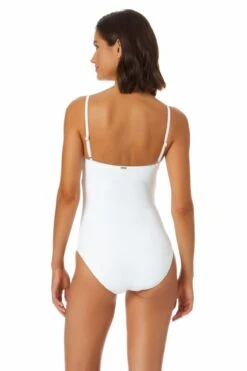 Anne Cole - Classic Lingerie Maillot One Piece Swimsuit -Chic Swimwear Shop MYMO00101 WHT 2298 2