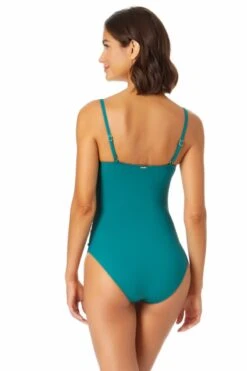 Anne Cole - Shirred Lingerie Maillot One Piece -Chic Swimwear Shop MYMO05701 OCGR 3