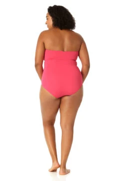 Anne Cole Plus - Twist Front Shirred One Piece -Chic Swimwear Shop MYPO00501 HTPK 1362