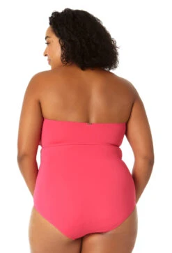 Anne Cole Plus - Twist Front Shirred One Piece -Chic Swimwear Shop MYPO00501 HTPK 1362 BACK