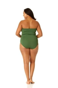 Anne Cole Plus - Twist Front Shirred One Piece -Chic Swimwear Shop MYPO00501 MOSS 1913 4