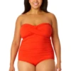 Anne Cole Plus - Twist Front Shirred One Piece -Chic Swimwear Shop MYPO00501 SPCE 1872 4