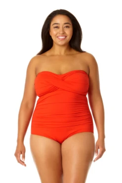 Chic Swimwear Shop 4 Anne Cole Plus - Twist Front Shirred One Piece