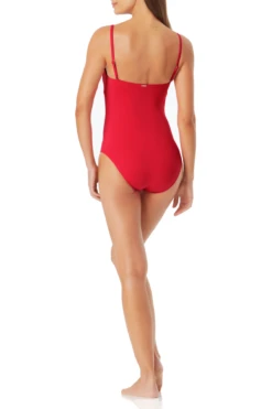 Anne Cole - Classic Moderate Leg Maillot One Piece Swimsuit -Chic Swimwear Shop annd cole live in color classic moderate leg one piece bery back 1534 21MO00101