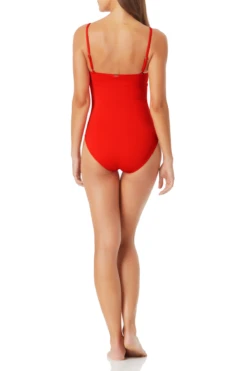 Anne Cole - Classic Moderate Leg Maillot One Piece Swimsuit -Chic Swimwear Shop annd cole live in color classic moderate leg one piece coral back 1606 21MO00101
