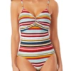 Anne Cole - Center Front Cinched Underwire One Piece -Chic Swimwear Shop anne cole boardwalk stripe cf cinched bar maillot mult front crop 254 21MO09506
