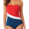 Anne Cole - Colorblock Bandeau One Piece Swimsuit -Chic Swimwear Shop anne cole color block bandeau op crop 1268 21MO02574