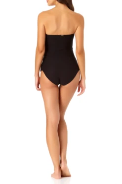 Anne Cole - Textured Twist Front Bandeau Tankini Top With Cutout -Chic Swimwear Shop anne cole dream weaver twist front bikini top back 1829 21MT28714