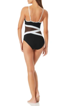 Anne Cole - Colorblock Mesh One Piece Swimsuit 9 Anne Cole - Colorblock Mesh One Piece Swimsuit -Chic Swimwear Shop anne cole hot mesh asymetric mesh ots op black back 1318 21MO03975