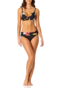 Anne Cole - Cup Sized Shirred Underwire Twist Front Bikini -Chic Swimwear Shop anne cole island bloom shirred uw ots bikini top front 588 21MT16627