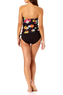 Anne Cole - Bandeau Tankini With U Trim -Chic Swimwear Shop anne cole island bloom strappless u trim drawstring bandeau tankini back 1653 21MT29027