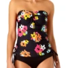 Anne Cole - Bandeau Tankini With U Trim -Chic Swimwear Shop anne cole island bloom strappless u trim drawstring bandeau tankini front crop 1626 21MT29027