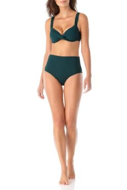 Anne Cole - Underwire Twist Front Bikini Swim Top -Chic Swimwear Shop anne cole live in color underwire twist front cup size bikini top euca front 1543 20MT1050120