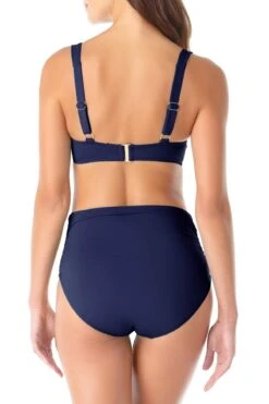 Anne Cole - Underwire Twist Front Bikini Swim Top -Chic Swimwear Shop anne cole live in color underwire twist front cup size bikini top navy back crop 1860 MYMT10501