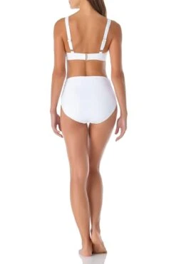 Anne Cole - Underwire Twist Front Bikini Swim Top -Chic Swimwear Shop anne cole live in color underwire twist front cup size bikini top white back 2600 MYMT10501