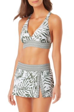 Anne Cole - Halter Bikini With X Back -Chic Swimwear Shop anne cole palm breeze marilyn x back bikini top grco front crop 710 21MT19383