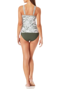 Anne Cole - Center Front Keyhole Halter Tankini Top -Chic Swimwear Shop anne cole palm breeze soft band center front keyhole halter tankini grco back 927 21MT29483