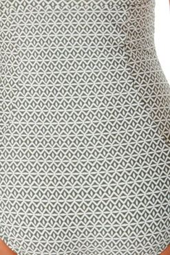 Anne Cole - Straight Neck Contour One Piece Swimsuit -Chic Swimwear Shop anne cole palm breeze straight neck contour op grco detail 1080 21MO08197