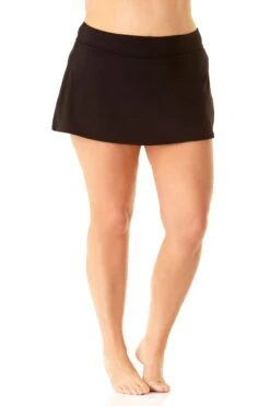Anne Cole Plus - Classic Skirt Swim Bottom -Chic Swimwear Shop anne cole plus classic swim skirt black sidefull 2490 20pb40001 1